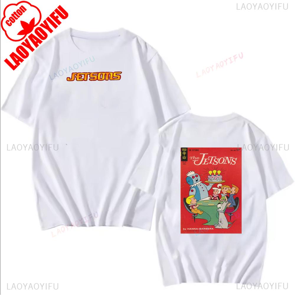 The Jetsons Printed T-shirt Tops Cartoon The Jetsons Letter Clothes Comfy Casual Breathable T Shirt Social Club