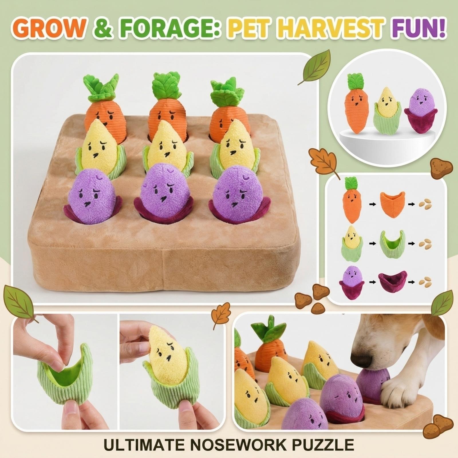 

Garden Carrot Toy, Feeding Squeaky Pad, Dog Puzzle Toy With Brain Challenge, Pet Toys With Interactive Design, Puppy Enrichment Toys, Carrot Games One Size