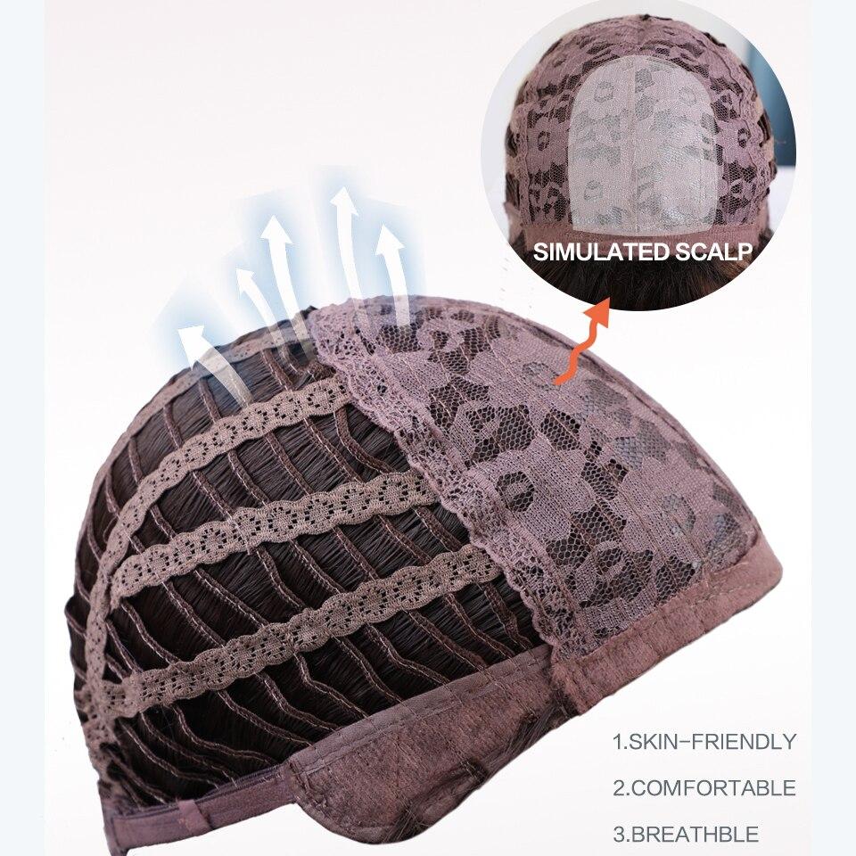 EASIHAIR Perucas de cabelo natural Bob, laranja, marrom, liso, bob, perucas sintéticas, perucas de cabelo de fibra resistente ao calor, perucas de cosplay para festa diária