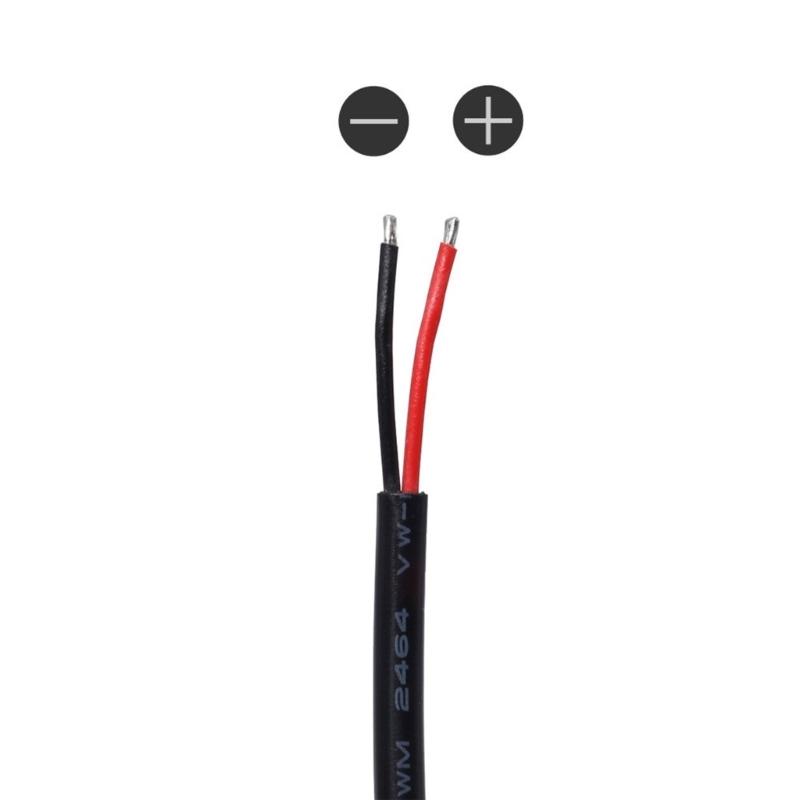 High Quality DC7.4x5.0mm Female To 2Pin Power Cable 18AWG 2x0.75mm2 Power Wires for Laptop Charger Supports Up To 120W