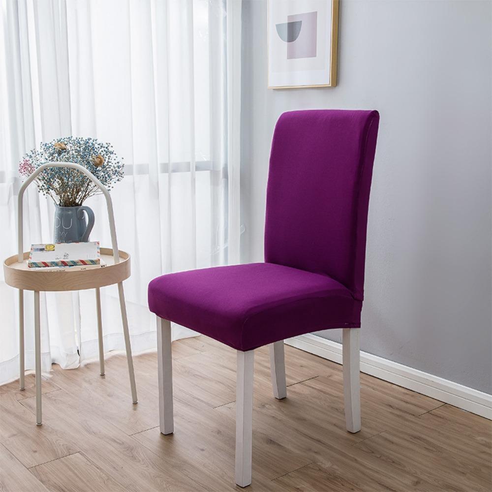 Elastic Cushion Cover Pure Color Chair Slipcover High Quality Dining Chair Cover