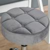 Salon Chair with Wheels Rolling Stool Height Adjustable Swivel Salon Stool Velvet Touch Foam Chrome Base Light Gray 35 x 35 x 49-61 cm