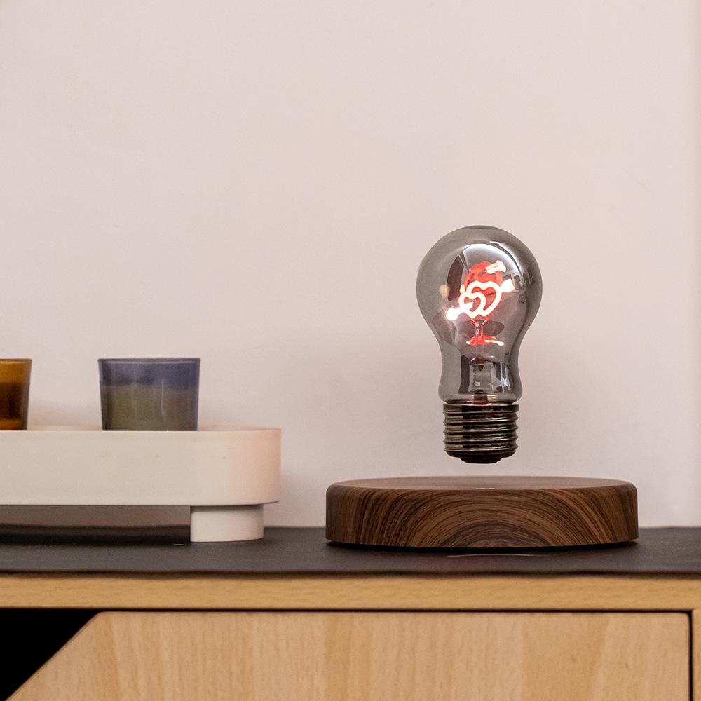 Heart-Shaped Magnetic Levitation Night Light: Silk Atmosphere Lamp Gift for Newlyweds or Boys' Day.