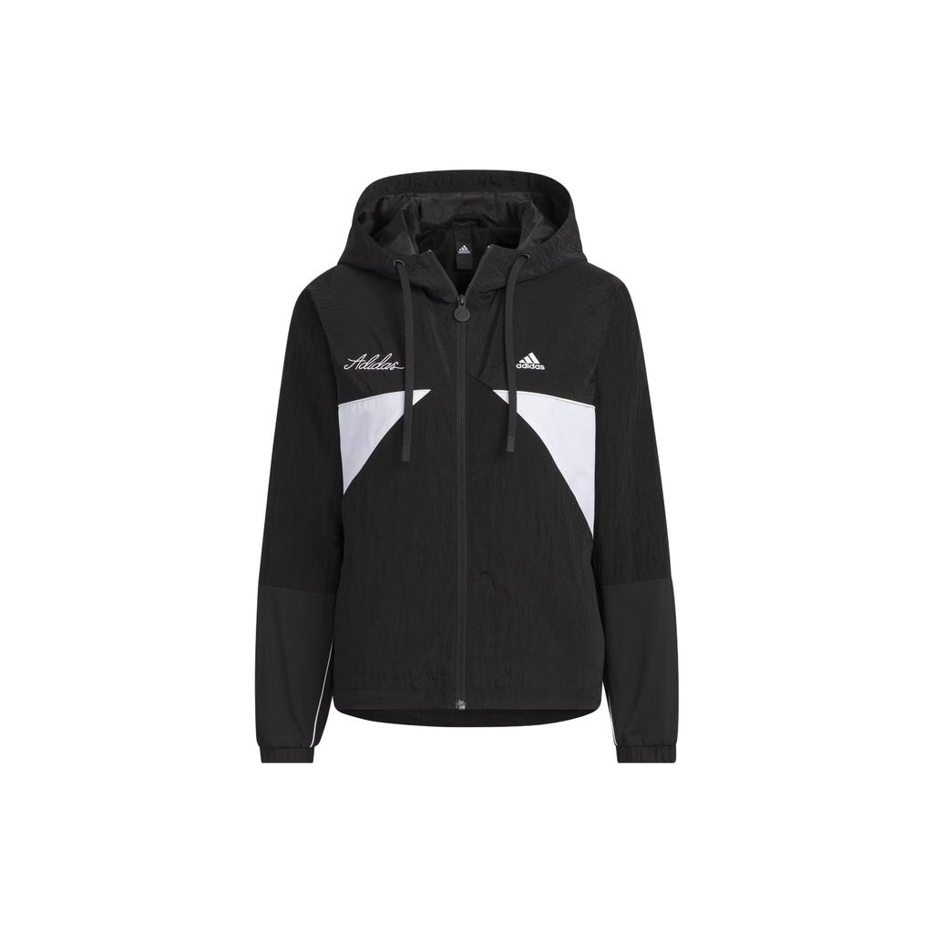 Adidas Rco Windbreaker Colorblock Casual Hooded Jacket Women Jacket Black IP0753