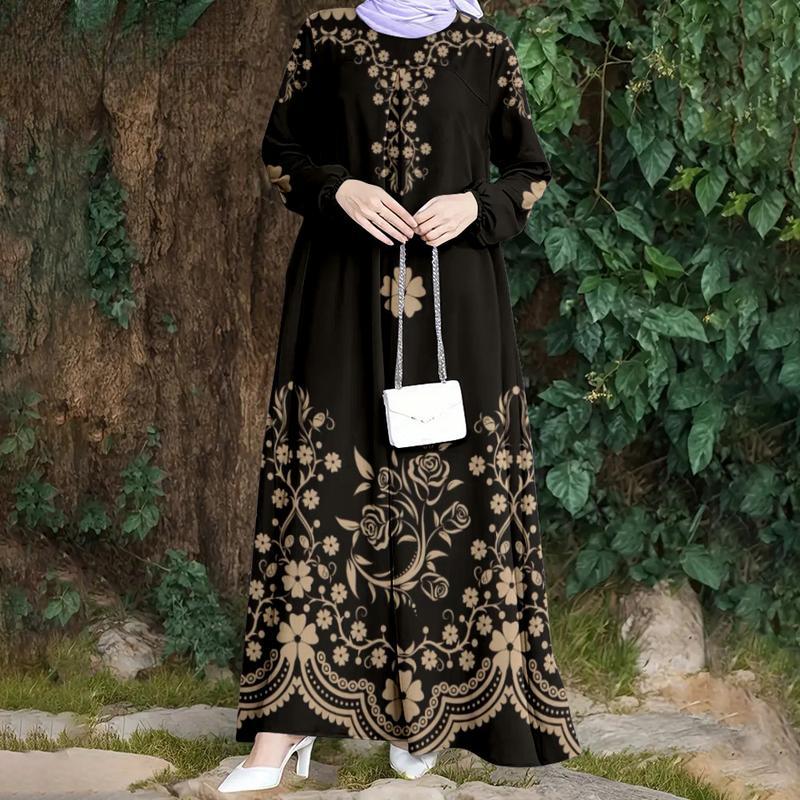 

Мусульманский женский халат, Свободный, Повседневная одежда, Подходит для богослужений, Новая мода 5XL золотой