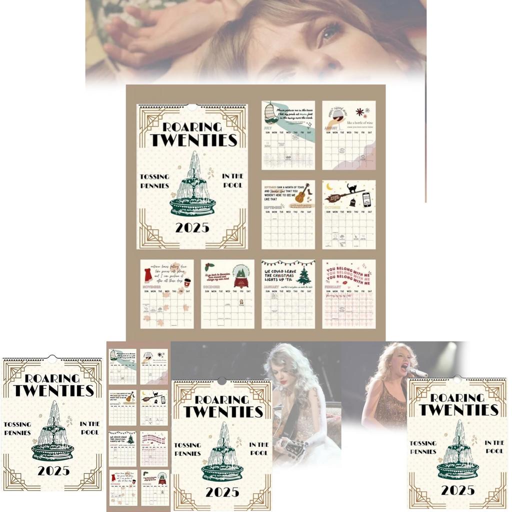 Elegant 20-talskalender 2025 Pappersdesign För Modern Hem- Och Kontorsinredning