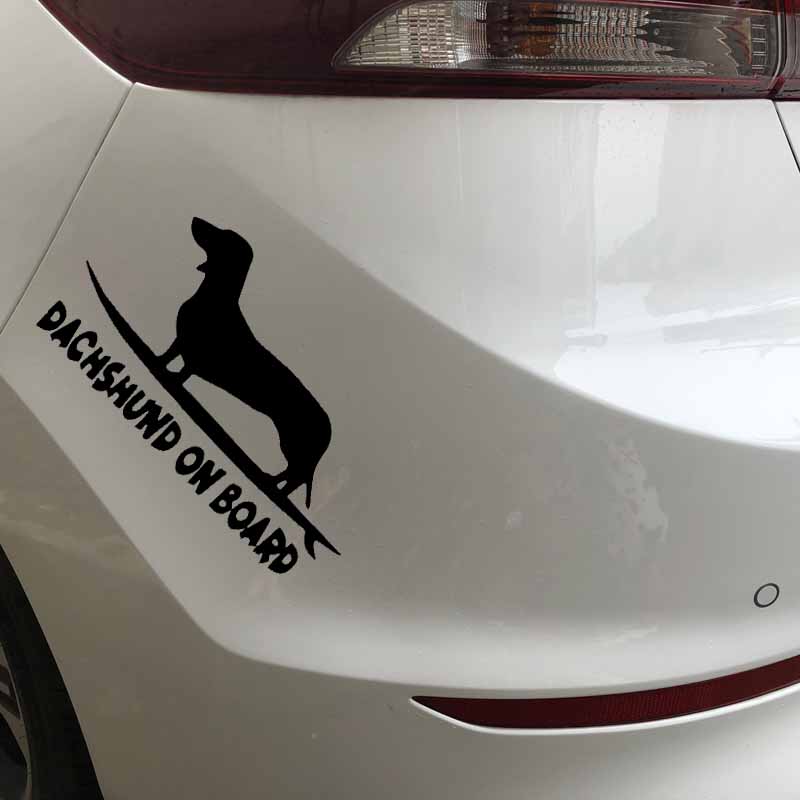 LYKX Funny Dachshund On Board Dog Decor Car Sticker Automobiles Motorcycles Exterior Accessories Vinyl Decals