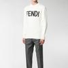 Fendi Sweaters Men's White Crew Neck Moderate Straight Fit FZZ387A3M3F0QA0
