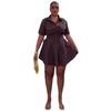 European and American Summer New African Casual Commuter Style Striped Waist Shirt Dress