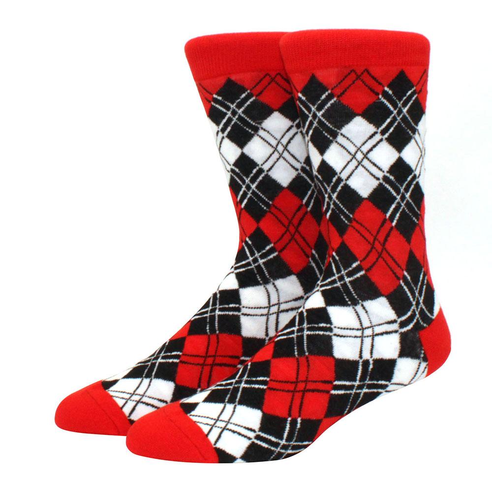 Herr Kammade Bomullsstrumpor Roliga Glad Novelty Långa Crew Strumpor Astronaut Djur Romb Galet Roliga Funky Skateboard Strumpor Färgglada