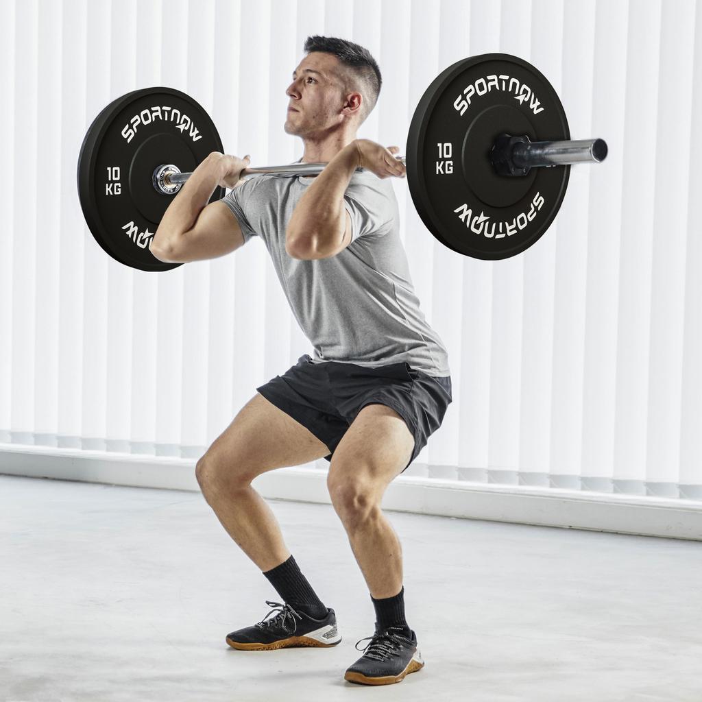 Weight Plate Set, 2 X 10 Kg, Olympic Standard, Rubber, Low-Noise, Black