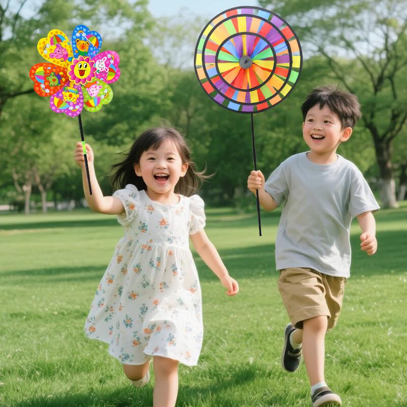 Children s Rainbow Wheel Windmill Set