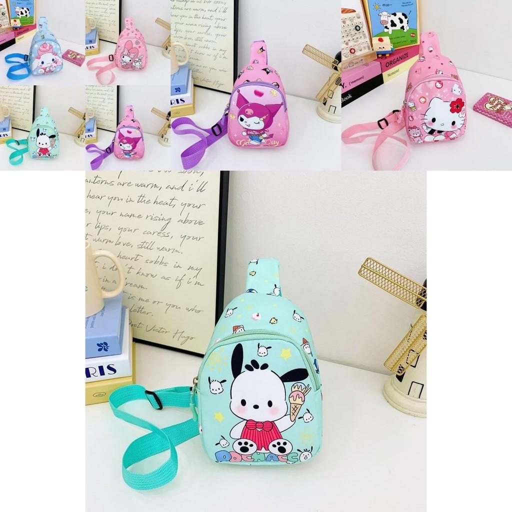 Hello Kitty Kuromi Melody Pattern Kids Chest Bag With Polyester Material And Breathable Design For Daily Use In Kindergarten