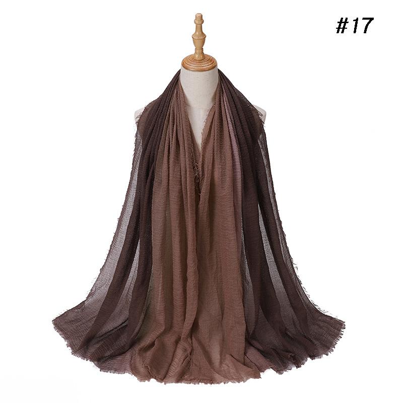 Gradient Color Cotton Linen Scarf Travel Camping Shade Long Scarves Shawl Head Wraps Headscarf Neckerchief Women Muslim Hijabs