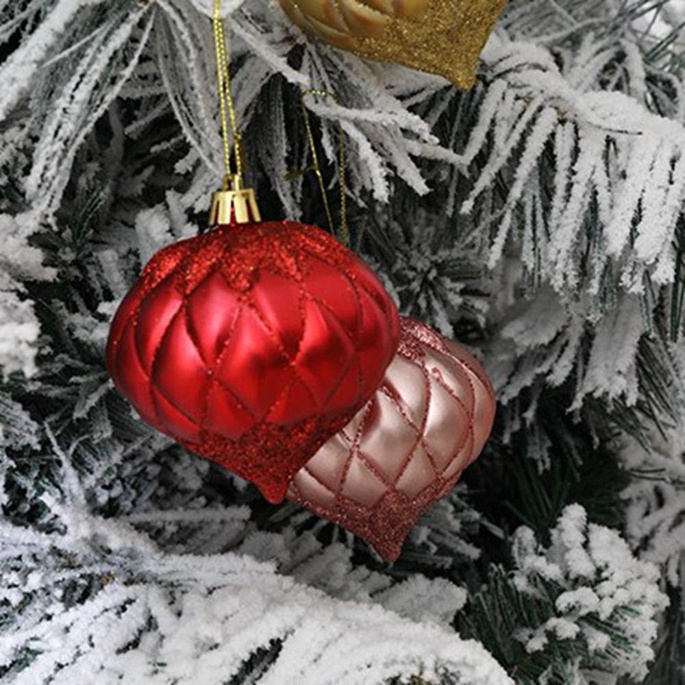 Fashion Fine Texture Christmas Ball Pendant Shiny Plastic Christmas Balls Ornament DIY Painted Thread Ball Home Decor