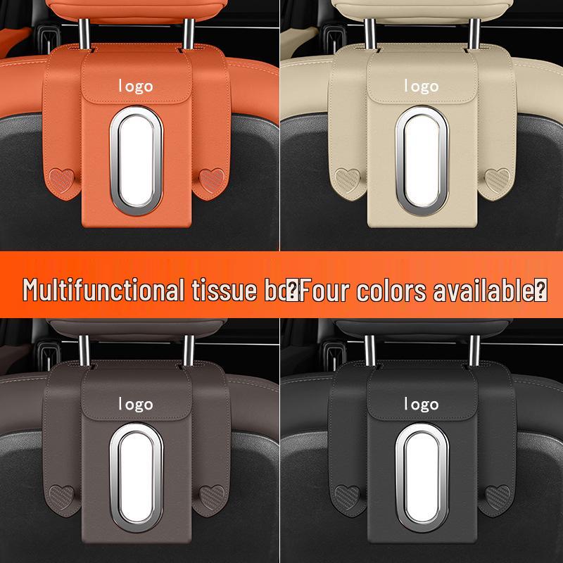 Car-mounted tissue box & storage set for Jeep cars - functions as tissue holder, phone holder, and car hook.