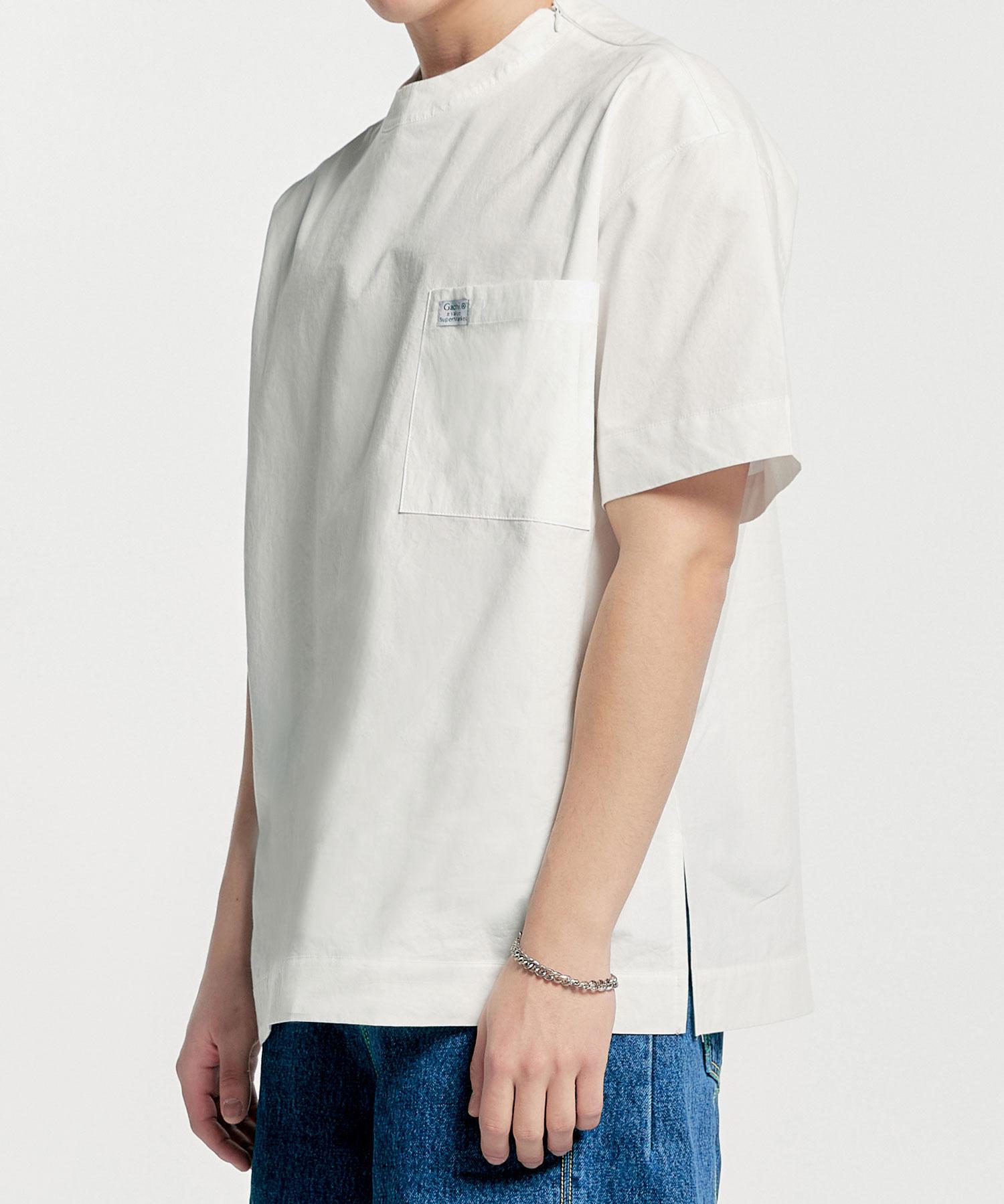 Gachi Oversized Pocket Short Sleeve Top White M