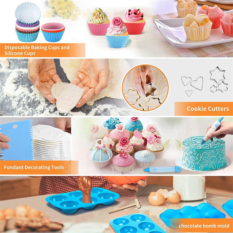 236Pcs Cake Decorating Tools Piping Bags and Tips Set Cake Decorating Supplies Kit with Frosting Tips For Kids JT76
