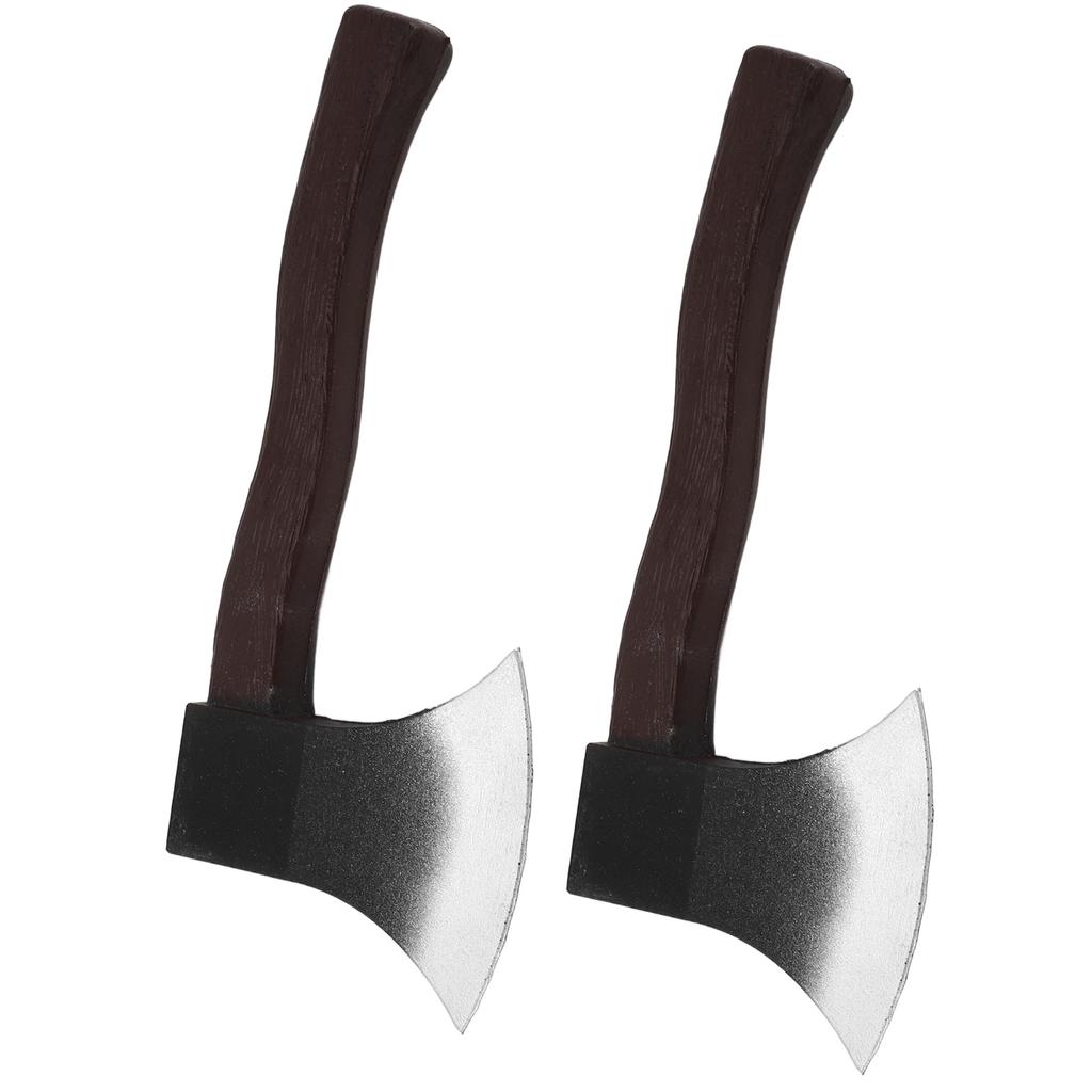 2pcs Axe Toy Realistic PU Safe Lightweight Multifunctional Axe Prop for Halloween Costume Party Games