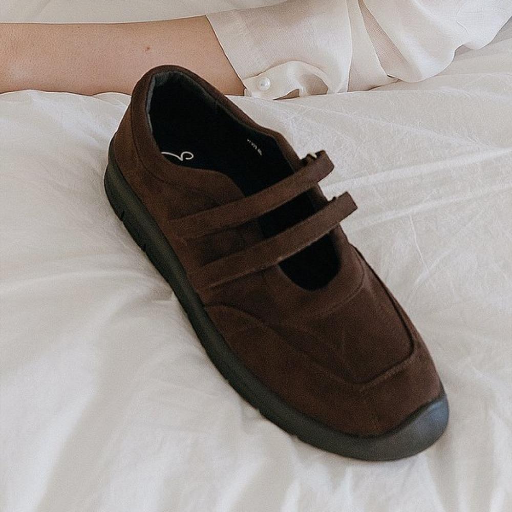

Elizabeth Stewart Two Strap Mary Jane Flat Sneakers Ebal157511 brown suede/250