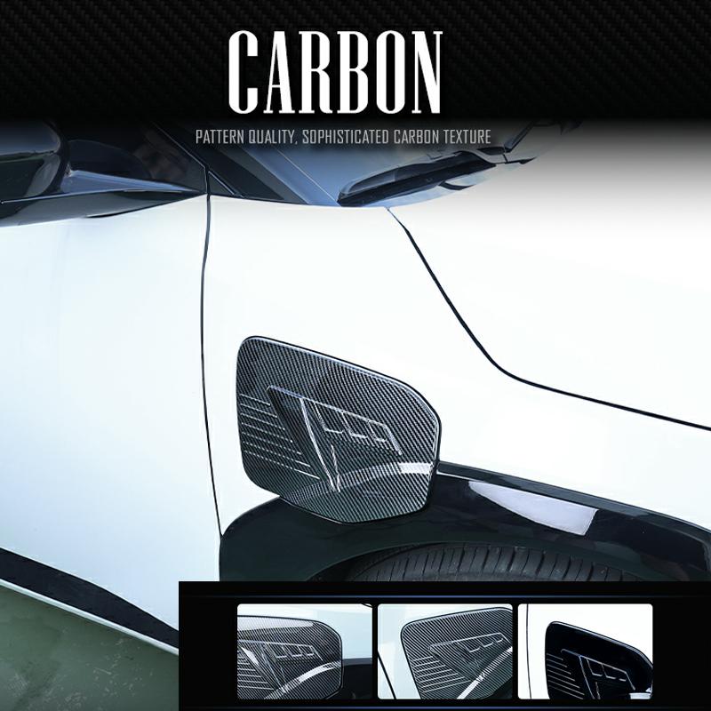 For Kia EV4 2025 2026 Car Exterior Carbon Fiber Black Oil Cap Cover Trim Cover Styling Parts Trim Accessories LHD/RHD