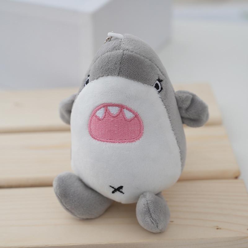 

Adorable Shark Pink Plush Keychain Fun Cartoon Shark Boss Bag Pendant Toy серый