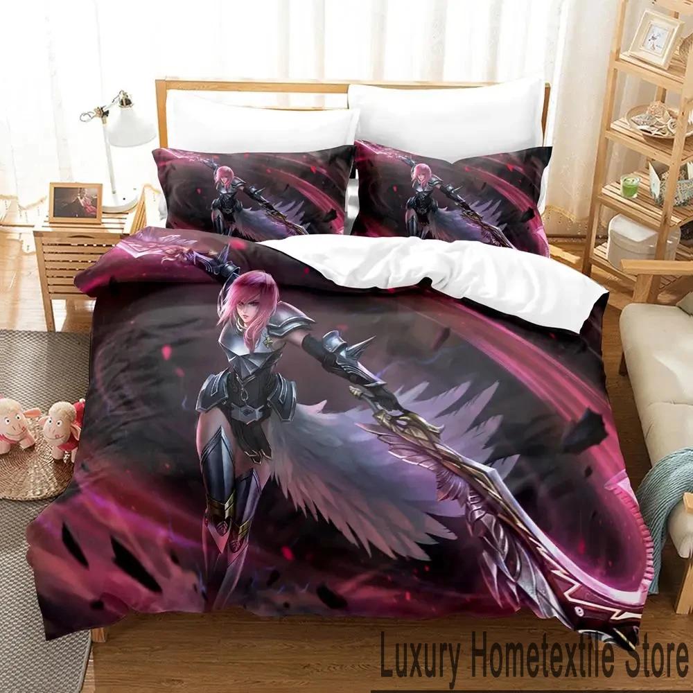 3D Print Anime Game FINAL FANTASY XIII-2 Bedding Set Boys Girls Twin Queen King Size Duvet Cover Pillowcase Bed Boys Adult