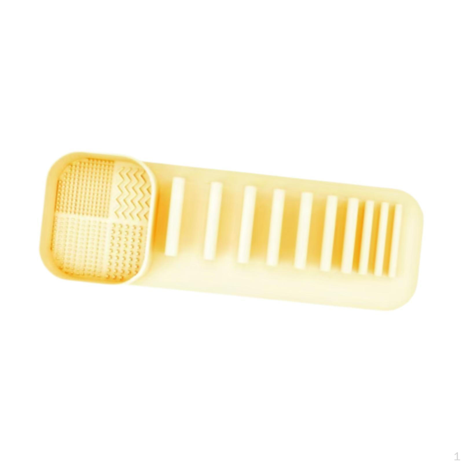 

Makeup Brush Drying Holder Drain Stand Toothbrush Eyebrow Pencil for Vanity жовтий