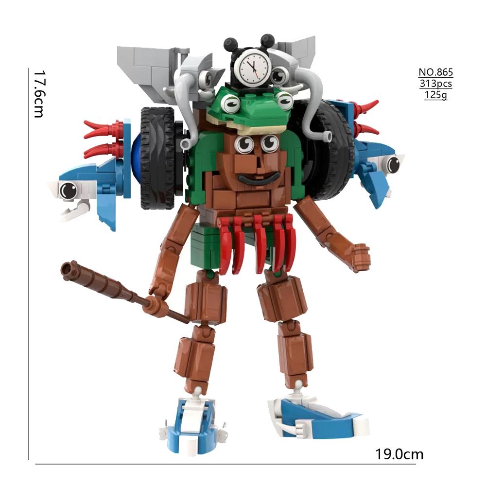Italian Brainrot Animal MOC Building Block Tung Tung Tung Sahur Wheel Frog Elephant Tree Monster Monkey Toy Desk Decoration Q064