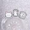 White Cats Enamel Pins Funny Overthinking Club President Brooches Badges Cute Cartoon Moody Animal Jewelry Gift for Friends