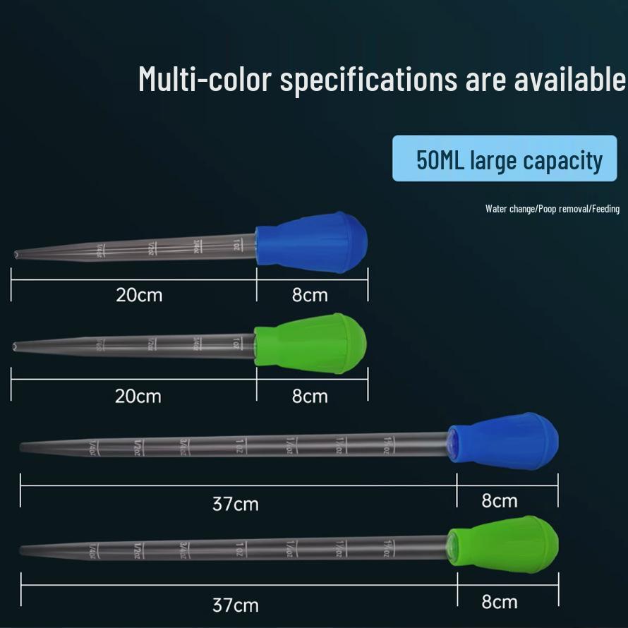 Kompaktowy syfon akwariowy i karmnik: Czyścik do ryb, krewetek, żółwi