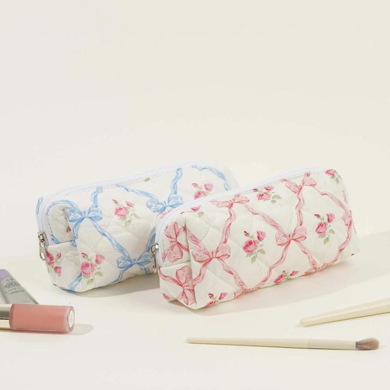 1pc Large Travel Multicolored Plaid Makeup Storage Bag Girls Brush Cosmetic Pouch Bag School Supplies Checkered Pencil Bag
