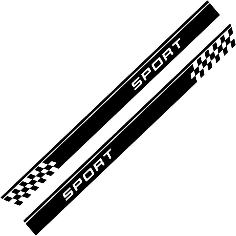 2Pcs PVC Car Side Skirt Decal Stickers 74.80x4.72in Car Body Sticker Decorations  for Car,Truck,SUV
