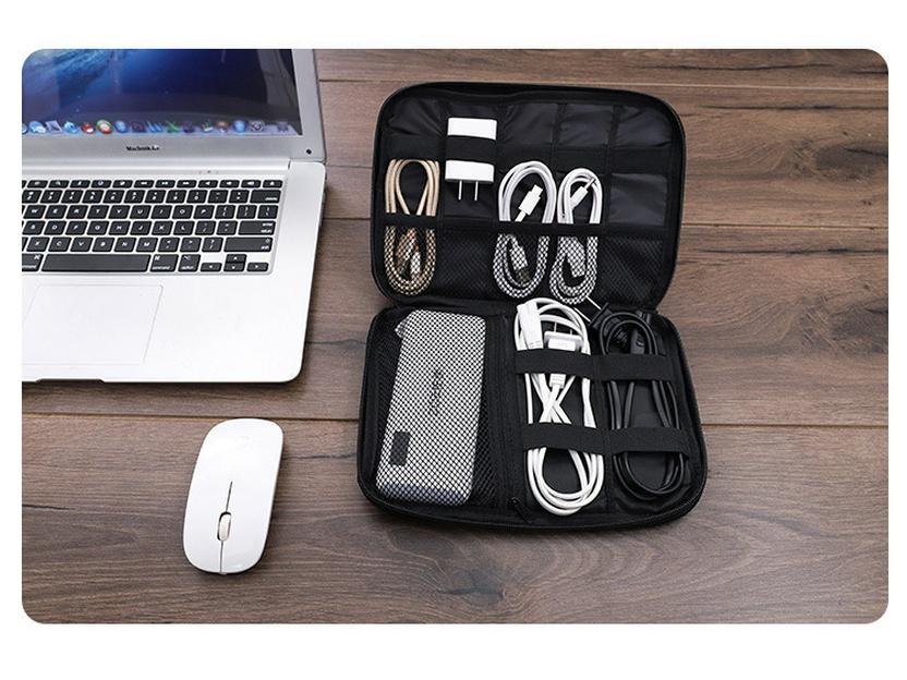 Portable Digital Storage Bag for Charging Cables and Earphones