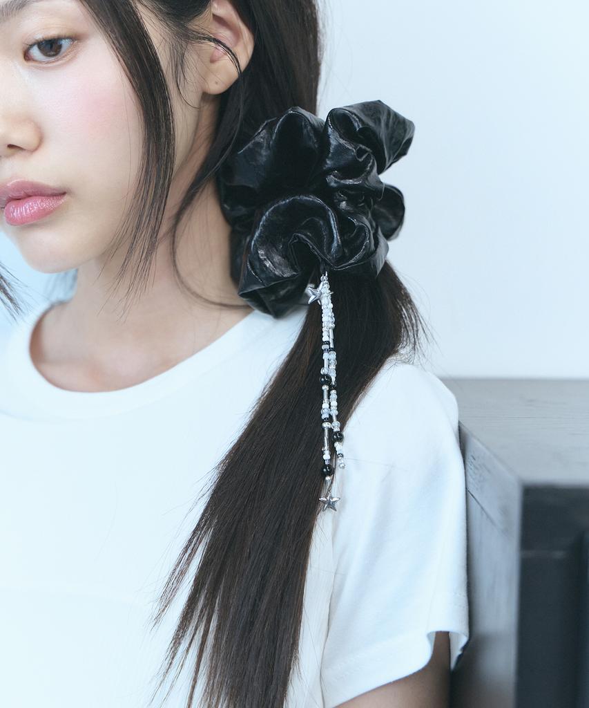 Oart Beads Scrunchie [Metalic Black]