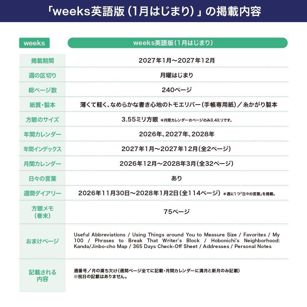 Hobonichi Techo 2027 Weeks English Edition Moomin Snufkin's Day Weekly Planner Slim Left Format