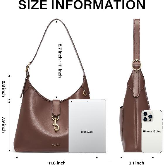 CLUCI Womens Purses and Handbags, Soft Vegan Leather Hobo Bags with Adjustable Strap, Lightweight Slouchy Shoulder Bag