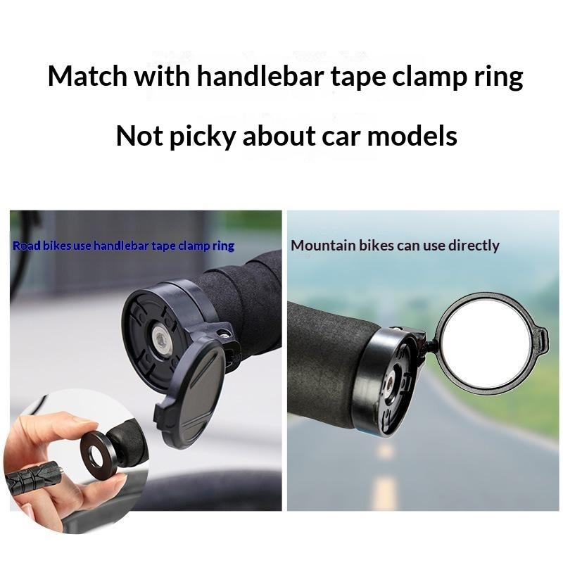 Bike Handlebar End Rear View Mirror HD Anti-Glare 360 Adjustable for Commuter Riders Mountain Road Bikes