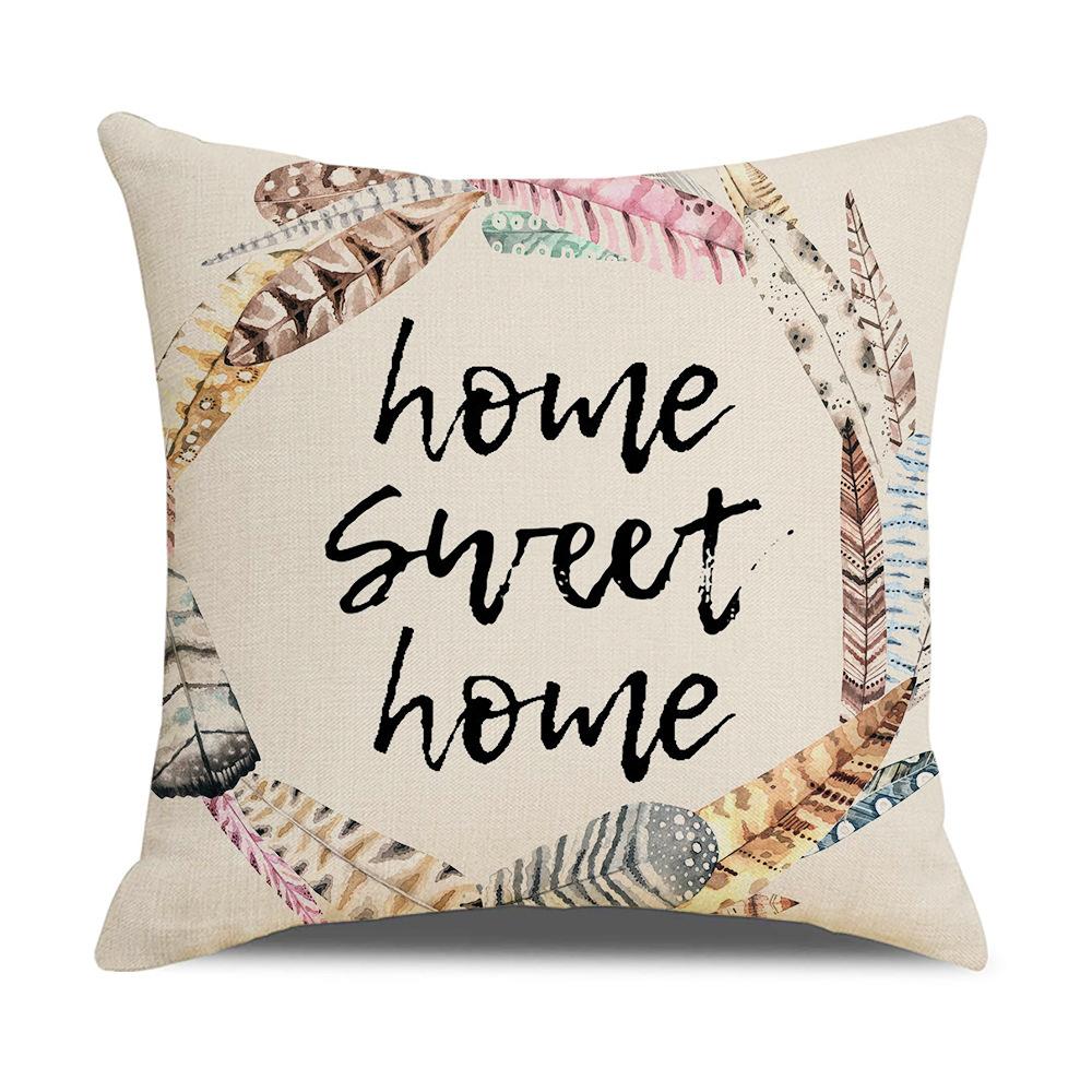 Ins Style New Dream Catcher Linen Sofa Pillow Cover Feather Digital Print Cushion Cover