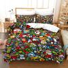 Hip-hop Bedding Set Colorful Soft Brushed Washable Duvet Cover Set King Queen Twin Single Size for Kids Boys Birthday Gifts