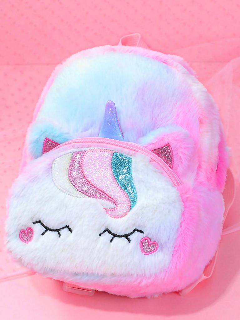 Unicorn Plush Childrens Backpack With Air Cushion Straps For Girls Daily Use