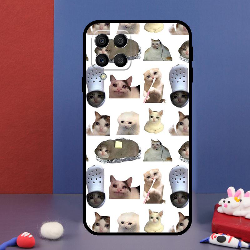 Crying Cat Memes And Dog For Samsung Galaxy M15 M55 M33 M13 M23 M53 M31 M51 M14 M34 M54 M20 M30s M52 M32 Phone Case
