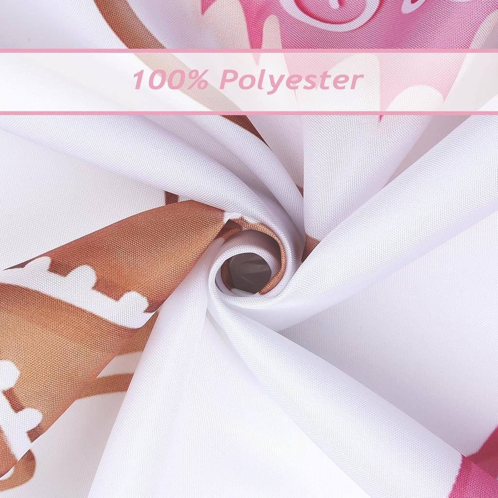 Christmas Gingerbread Shower Curtain, Pink Candy Cane Mitten House Winter Holiday Bathroom Decor Polyester Fabric Waterproof
