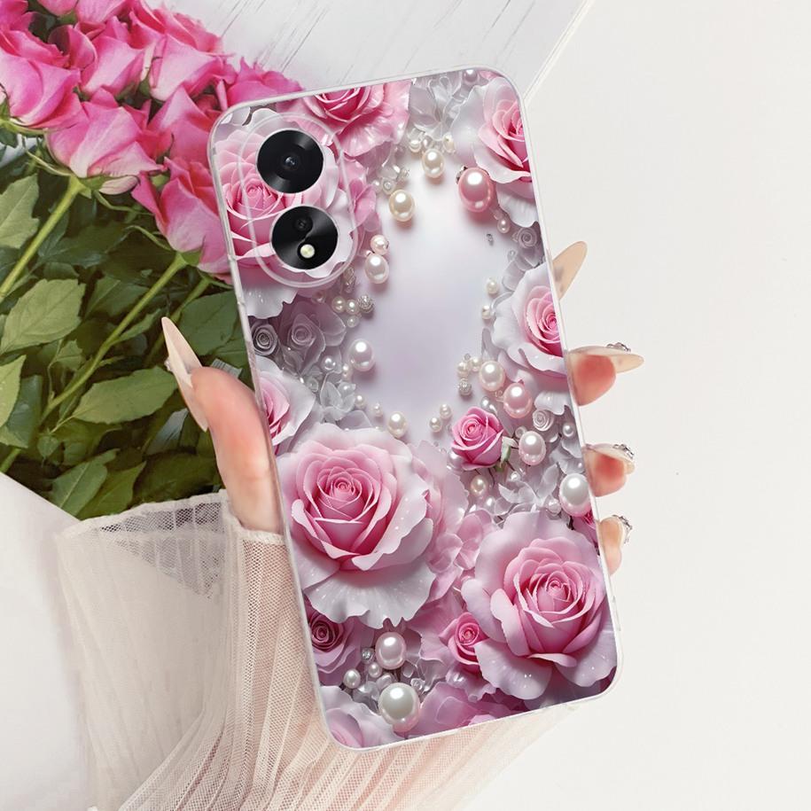 For OPPO A18 A38 4G Case CPH2579 CPH2591 Shockproof Cover Popular Flower Bowknot Soft Silicone Fundas For OPPOA18 OPPOA38 Bumper