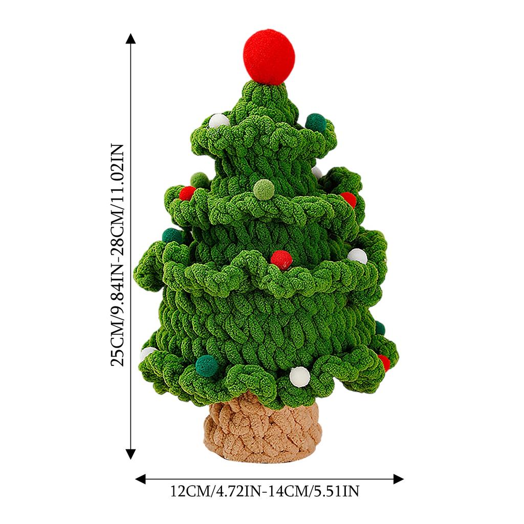 Handmade Knitted Christmas Tree Ornament Cute Handmade Woolen Weaving Small Christmas Tree Decor for Home,Table,and Gift Display
