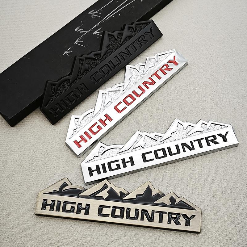 HIGH COUNTRY 3D Zinc Alloy Car Sticker Badge Suitable For Chevrolet Jeep Dodge Ford Modified Snow Mountain Metal Car Logo