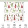 Christmas Shower Curtain For Bathroom Decor New Year Holiday Xmas Winter Gingerbread Colorful Green Red Pine Tree Art Printed