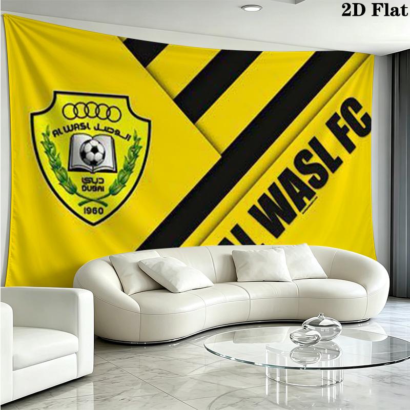 Al-Wasl F.C Wall Tapestry Aesthetic Wall Hanging Printed Fabric Blanket Decorative Tapestries for Bedroom Living Room Home Decor