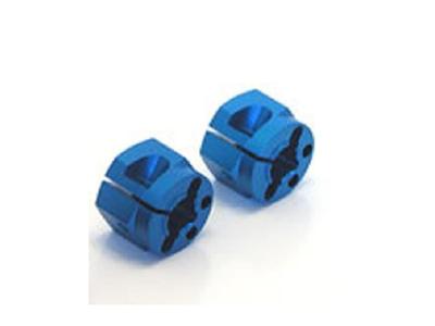 Square Aluminum Clamp Hex Wheel Hub (for Tamiya TT-01 02) 10mm Wide, Blue