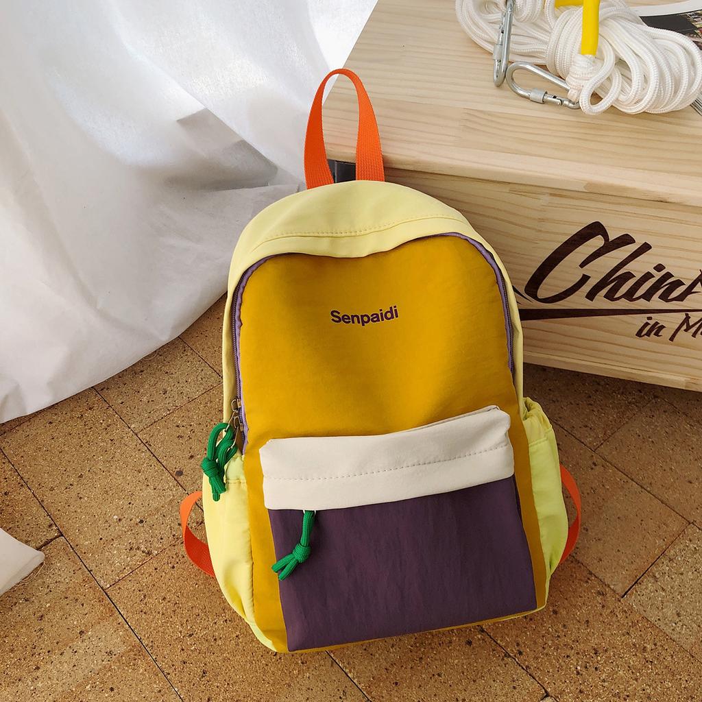 Schoolbag1011 new contrasting color splicing backpack, male and female students small schoolbag, outdoor travel high value leisure backpack